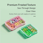 Small Pill Organizer, Waterproof & Portable Pill Case for Daily Travel - Adjustable 4 Compartments Compact Medicine Holder for Vitamins, Pills, Perfect for Purse or Pocket (Green)