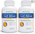 Holistic Health Labs Gut Alive - All Natural Support to Fight IBS, Heartburn, Acid Indigestion, Acid Reflux, Bloating & Gas. Unique Formulation (60 Count (Pack of 2))