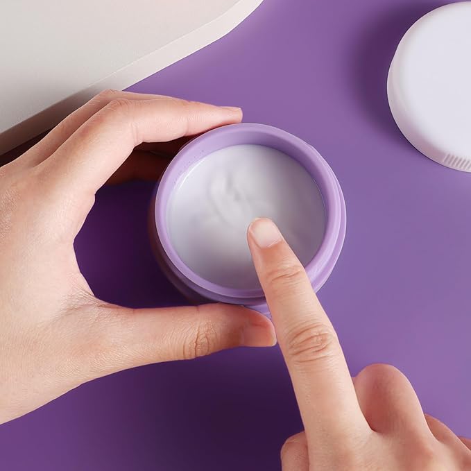 Kuangre Travel Containers for Toiletries, Silicone Cream Jars BPA-Free, Leak-proof 1.35oz Travel Size Containers, Portable Size Silicone Jars with Lid for Cosmetic Face Hand Body Cream (4 Pack)