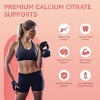 Calcium Citrate Gummies 1200mg, Chewable Calcium Supplement for Women & Men,Ultimate Absorption Calcium Gummies for Muscle & Immune Support, Sugar Free, Raspberry Flavor, 120 Count