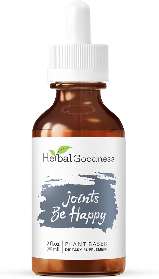 Herbal Goodness Joint Be Happy Liquid Extract 2oz – Organic Joint & Bone Health Support with Glucosamine, Chondroitin, Magnesium & Herbal Blend for Men & Women