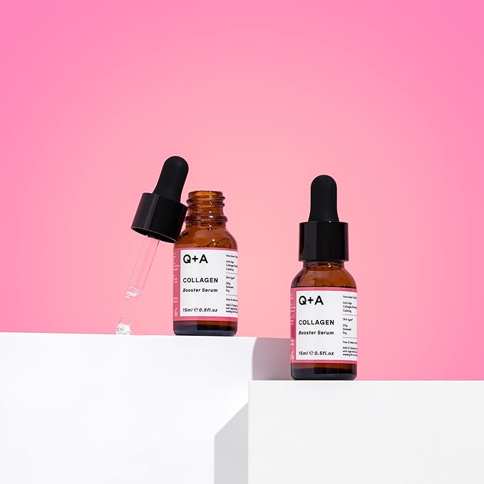 Q+A Collagen Booster Serum (15ml), Collagen Face Serum, Skincare with Algae Extracts, Smooths, Plumps & Hydrates, Vegan & Cruelty Free, For All Skin Types