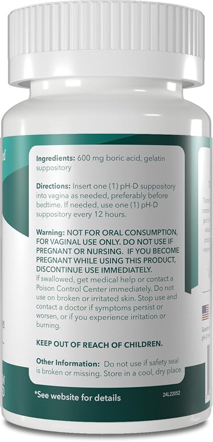 pH-D Feminine Health Support - Boric Acid Starter Bundle - pH-D Boric Acid Vaginal Suppositories 12 Count and 3 Vaginal Suppository Applicators