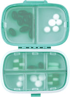 1Pack Travel Pill Organizer, 8 Compartments Portable Pill Case, Small Pill Box for Pocket Purse Portable Medicine Vitamin Container Blue