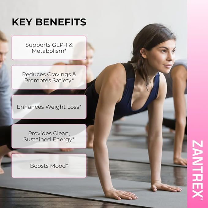Zantrex SkinnyStix Strawberry Lemonade GLP-1 Support Drink Mix, Energy & Metabolic Support Powder, Appetite Control, 30 Single-Serving Packets