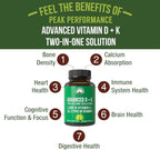 Peak Performance Advanced Vitamin D 2000 IU with All 3 Types of Vitamin K Vitamin D3 and Vitamin K2, K1, MK-7 (MK7), MK4 Supplements - 60 Small and Easy to Swallow Vegetable Pills