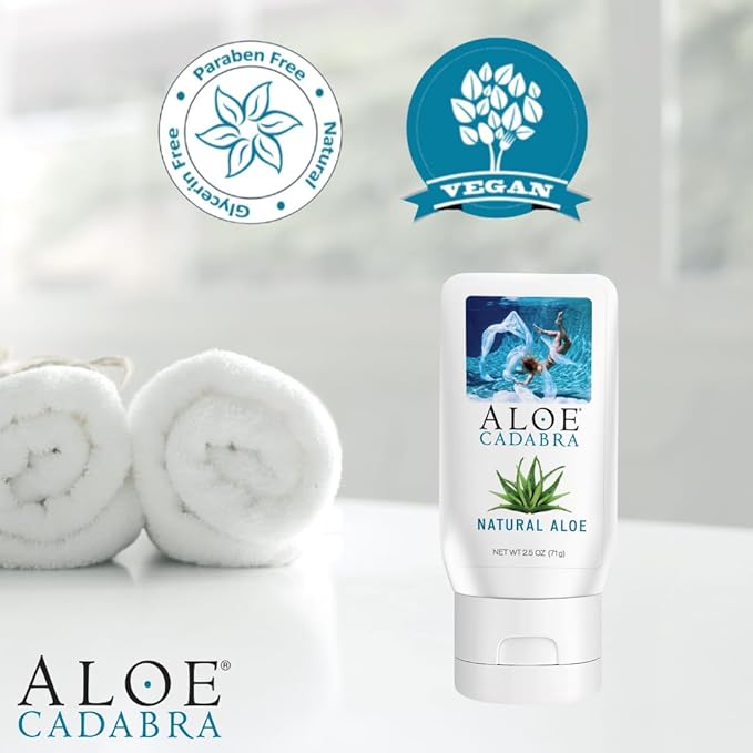 Aloe Cadabra Natural Water Based Personal Lubricant and Vaginal Moisturizer, Organic Aloe Lube for Men, Women and Couples, Non-Staining, pH Balanced (Unscented 2.5 Ounces, 1 Pack)