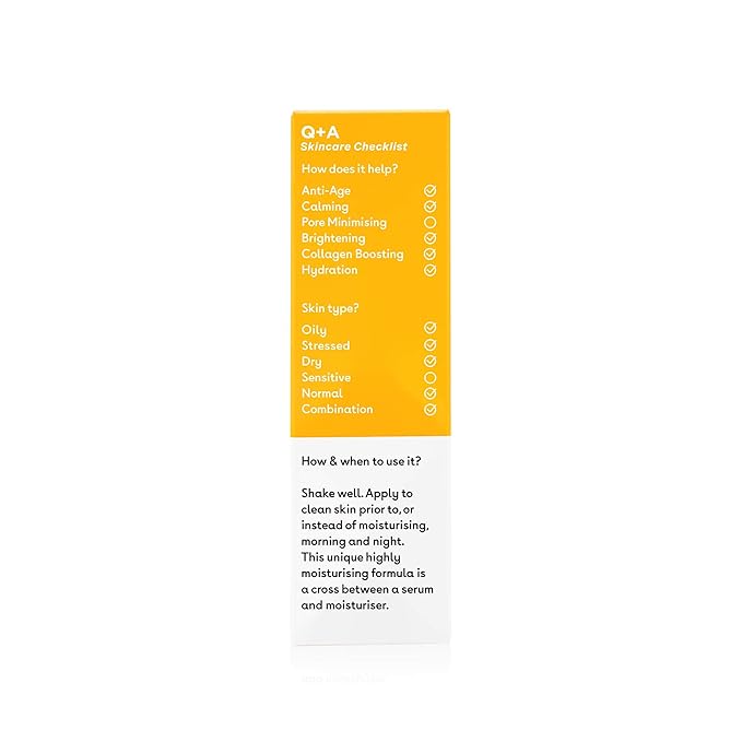 Q+A Vitamin C Brightening Face Serum (30ml), Vitamin C Serum for Face with Hyaluronic Acid, Hydrating and Anti-Ageing, Fragrance Free Skincare, Brightens Skin and Evens Out Skin Tone