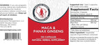 Maca Root Capsules + Korean Panax Ginseng - Concentrated Extract Black + Red + Yellow Maca Root, Panax Ginseng Capsules 150 ct