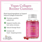 Simply Collagen® Vegan Collagen Gummies for Women & Men – Plant Based Collagen with Biotin, Vitamins A, C & E – Collagen Booster for Skin, Hair, Nails & Lashes