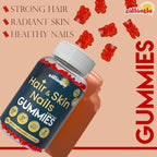 SINCE 1871 GÜLLÜOGLU Hair, Skin & Nails Gummies – Biotin 5000 mcg, Collagen 200 mg & Keratin 50 mg – with MSM, Bamboo & Vitamins A, C, D, E – Gluten-Free, Non-GMO, 60 Berry Gummies