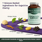 Baker's Botanics Adaptogenic Mushroom Gummies – Antioxidant Botanical Blend | Coconut Flavor | Vegan, Gluten-Free, Non-GMO Supplement
