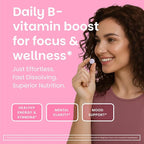 EZ Melts Energy, Memory & Mood Enhancer - B Vitamins Supplement with Vitamin B12, B6, Folate & Biotin - Non-GMO & Vegan - Cherry Berry - 120 Dissolvable Tablets (120 Servings)