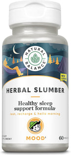 Natural Balance Herbal Slumber Supplement | Relaxation & Sleep Support Formula with Melatonin,Valerian & Hops | 60 VegCaps