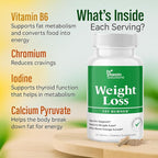 Weight Loss Supplements for Women & Men - Includes Green Tea Extract, Chromium, Vitamin B6 - Energy Booster, Belly Fat Burner & Appetite Suppressant Diet Pills - 30 Tablets