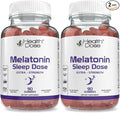 Health Dose Melatonin 6 mg Extra Strength Gummy, Pre-Bedtime Supplement for Restful Sleep, Adults, 90 Gummies, Mixed Berries Flavor Pack of 2.