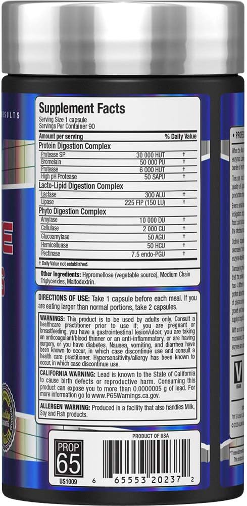 ALLMAX Digestive ENZYMES - 90 Capsules - Supports Enhanced Nutrient Digestion & Optimal Protein Absorption - with 11 Highly Active Enzymes - 90 Servings
