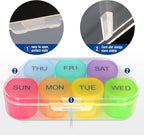 NatureTouch Weekly Pill Organizer, BPA Free Medicine Organizer Rainbow 7 Day Pill Box, Daily Portable Pill Conatainer for Pills/Vitamin/Fish Oil/Supplements [Lastest Version]