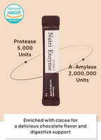 Korean Food Nutri Enzyme Chocolate (0.14oz*30ea) Dietary Fiber, Essential Amino Acids, Vitamins, Individual Packs