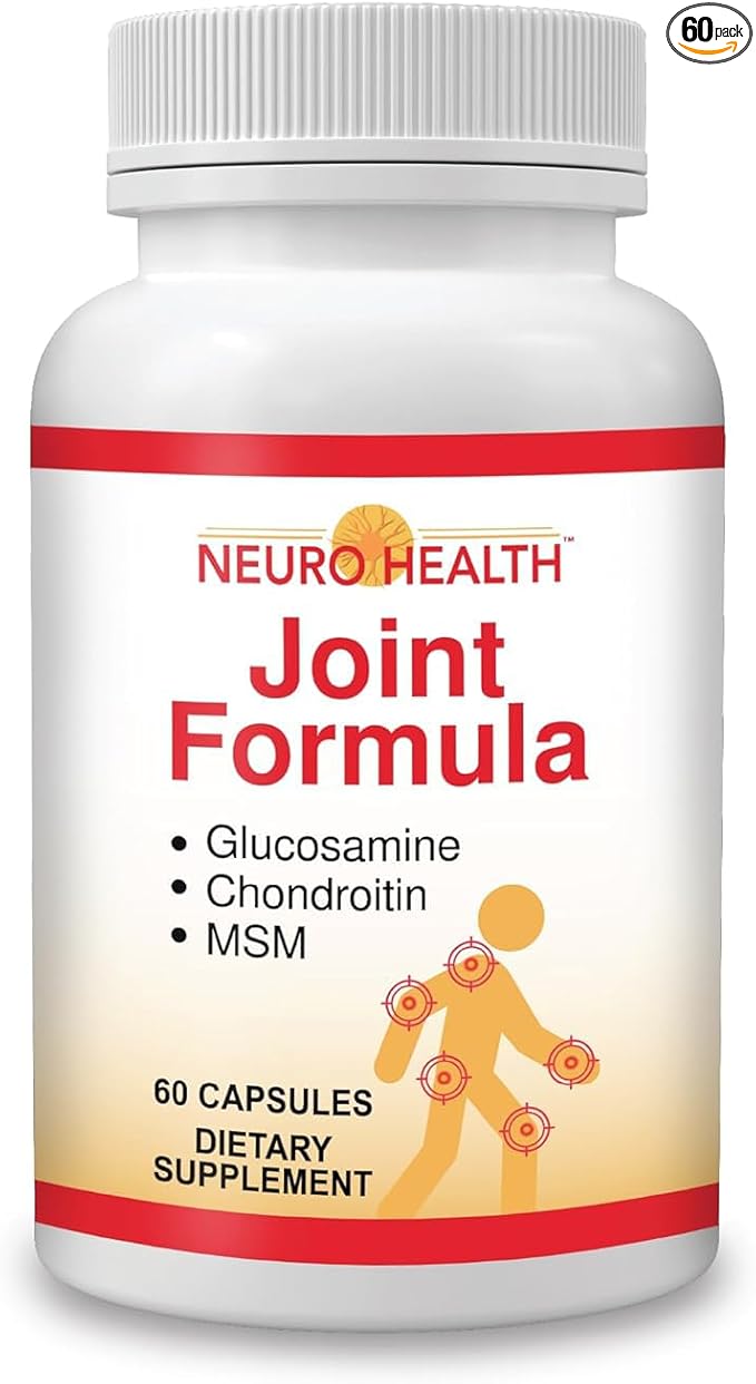 Neuro Health Joint Formula with Glucosamine, Chondroitin and MSM, 60 Capsules (1 Bottle) Turmeric/Joint Support Supplement for Bones, Back, Knees, Hands/Used for Cartilage & Joint Support