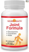 Neuro Health Joint Formula with Glucosamine, Chondroitin and MSM, 60 Capsules (1 Bottle) Turmeric/Joint Support Supplement for Bones, Back, Knees, Hands/Used for Cartilage & Joint Support
