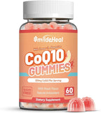 CoQ10 Gummies 200mg with Omega-3, EPA + DHA, & Magnesium - Coenzyme Q10 Supplements for Heart Health, Cellular Energy & Antioxidant, Vegan - 60 Gummies