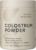 Sports Research® Bovine Colostrum Powder – Easy to Mix Superfood – Immunity Support & Gut Health w/ 30% IgG Antibodies - U.S. Sourced · Non-GMO · Gluten Free - 75 Servings (Unflavored)
