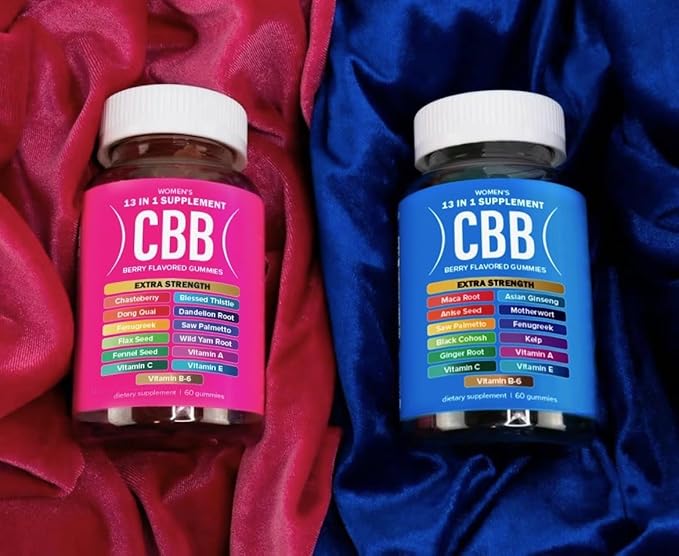 Curvy Body Bears CBB Women’s Multivitamin Gummies Top & Peach Support Combo Pack | Herbal & Vitamin Gummy Supplement | Berry Flavor | 2-Pack (120 Gummies)