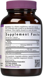 Bluebonnet Nutrition Vitamin D3 & K2, Soy-Free, for Strong-Healthy Bones*, Gluten-Free, Non-GMO, Dairy-Free, Kosher Certified, Vegetarian, 60 Vegetable Capsules, 60 Servings
