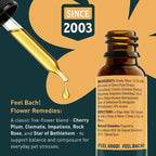 Feel Bach! FeelFive for Pets Remedy, Natural Homeopathic Flower Essences for Emergency Support, Relief of Fear, Worry and New Adoption, Vegan, Gluten & Sugar-Free, Non-Habit Forming, 20ml (0.7 fl oz)