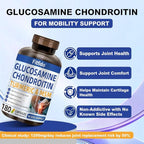 Glucosamine Chondroitin MSM and Turmeric Supplement - Used for Cartilage & Joint Health & Flexibility - for Women & Men - Non-GMO, Gluten Free, 180 Capsules