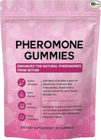 Pheromone Gummies with Slippery Elm, for Women,Enhance Charm,Supports Balance,Confidence & Social Vibe,Vegan,Non-GMO,Gluten-Free,Strawberry Flavor,60 Gummies