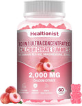 1 Packs 2000mg Calcium Citrate with Vitamin D3 K2 Supplements Gummies for Women & Men, Magnesium, Zinc, High Absorption, Bone, Muscle & Immune Support, 60 Counts Peach Flavor Gummies