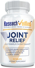 Research Verified Joint Support - Glucosamine, MSM, Turmeric, Boswellia, BioPerine - Vegan - 90 Capsules - 1 Month Supply