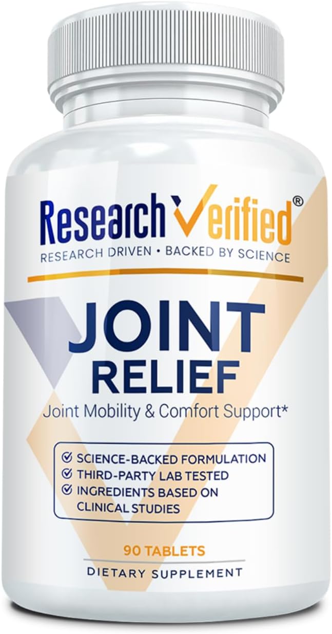Research Verified Joint Support - Glucosamine, MSM, Turmeric, Boswellia, BioPerine - Vegan - 90 Capsules - 1 Month Supply