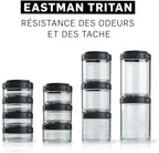 BlenderBottle GoStak Twist n' Lock Storage Jars, 40cc 4-Pak, Black