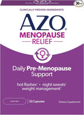 AZO® Daily Pre-Menopause Relief Perimenopause Supplements for Women, Hot Flash, Night Sweat and Healthy Weight Management Support* - 30 Count