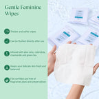Feminine Care Bundle, Period Essentials 100% Organic Cotton Pads for Women, Size 2,3,5 Sanitary Napkins 124 Ct, Flushable Gentle Feminine Wet Wipes, Plant-Based Soothing Feminine Wash