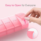 Barhon Large Weekly Pill Organizer, Big Vitamin Organizer Case for 7 Day, Travel Medicine Pill Box to Hold Various Supplements and Fish Oil, Macaron Green