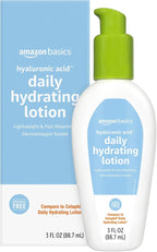 Amazon Basics Hyaluronic Acid Face Moisturizer, Hydrating, Oil-Free, Fragrance Free, Dermatologist Tested, 3 Fluid Ounces (1-Pack)