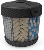 HIONXMGA Large Pill Dispenser with 7 Compartments, Portable Pill Bottle Organizer for Travel, Anti-Mix Supplement Organizer Easy Twist Wide-Opening, BPA-Free Pill Box Container, Black-Translucent