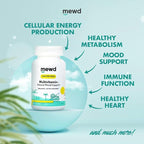 MEWD Teen and Kids Mood Support Multivitamin Gummies - Natural Focus & Calm with L-Theanine, Vitamins A, C, D3, B6, B9 & B12, Plus Zinc & Iron - Vegan Immune Booster, Gluten-Free Brain Health