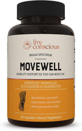 Live Conscious Glucosamine Chondroitin with MSM, Hyaluronic Acid, and More - MoveWell Joint Health Supplement