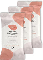 Veeda Plant-Based Feminine Wipes – pH-Balanced, Hypoallergenic & Biodegradable Wipes for Sensitive Skin, Fragrance-Free Travel Sized Wipes – 60 Count