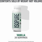 Isopure Plant-Based Protein Powder, Lactose Free, Gluten Free, With Iron, Vanilla, 20g Plant Protein Per Serving, 1.23 Lbs, 20 Servings