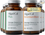 ALGAECAL Bone Builder Pack - Plant Based Calcium Supplement & Strontium - Organic Calcium 750mg with Vitamin D3 1600 IU, Vitamin K2, Magnesium, 16 Nutrients for Bone Health & Density (3-Month Supply)