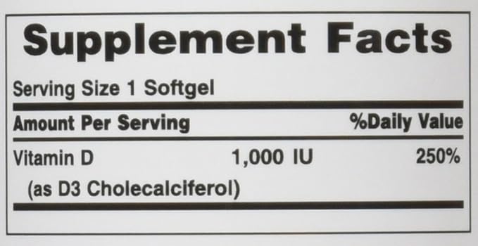 Nature's Bounty Vitamin D3 1000 IU Softgels,Immune Support,Promotes Healthy Bones,1 Softgel per Day,Gluten Free,350 Count (Pack of 2)