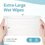 SUNKISS Trustplus Wet Wipes for Adult No Rinse, Extra Large 8”x12” Body Cleaning Washcloths for Elderly Incontinence & Cleansing, Fresh Scented, 200 Count (4 Packs of 50)