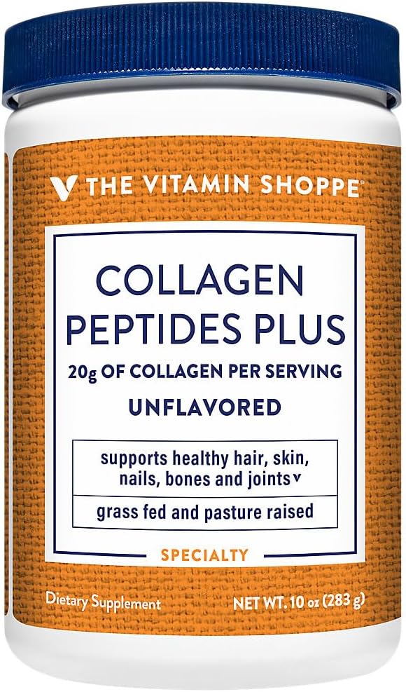 The Vitamin Shoppe Collagen Peptides - Skin Elasticity, Joint Health & Hair Support, Hydrolyzed Collagen