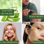 GreenHealth Aloe Vera Oil – 4 fl oz | Natural Carrier Oil for Skin, Hair & Massage | Lightweight Moisturizer for Aromatherapy, DIY Skincare & Body Oil | Clear Plastic Bottle